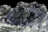 Purple Cuboctahedral Fluorite Crystals on Quartz - China #147076-2
